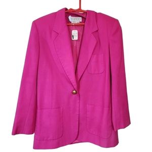 Nwt! Vintage 80s Oversized One Button Pink Boyfriend Blazer. Size 10